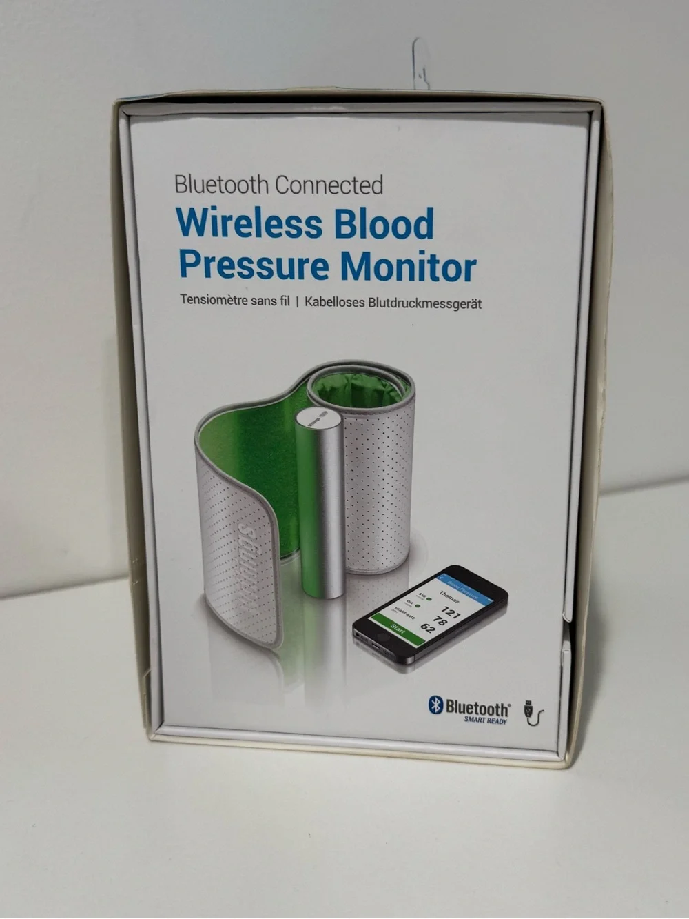 White and Green Blood Pressure Cuff Accessory for Wrist/Arm Monitors